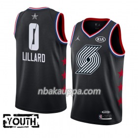 Portland Trail Blazers Damian Lillard 0 2019 Kaikki tähti Jordan Brand Musta Pelipaidat Swingman - Lasten